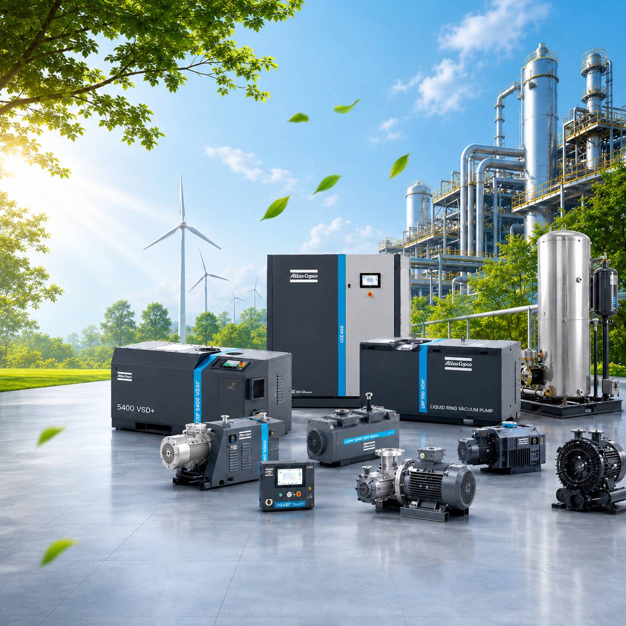 Industrial vacuum pump systems for manufacturing and packaging applications